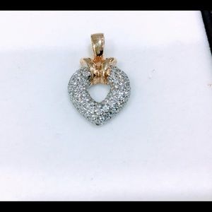 14kt diamond heart pendant